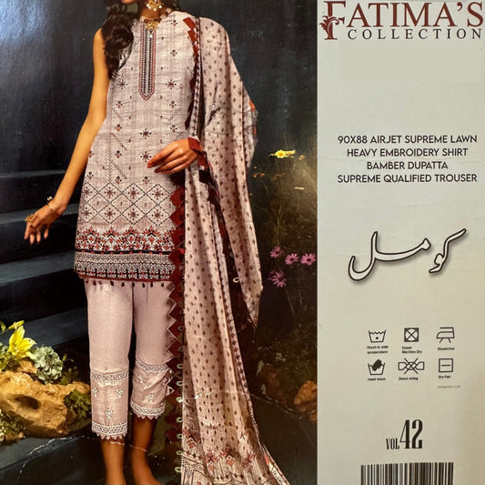 Fatima Collection Lawn Heavy Embroidered (1299-003)