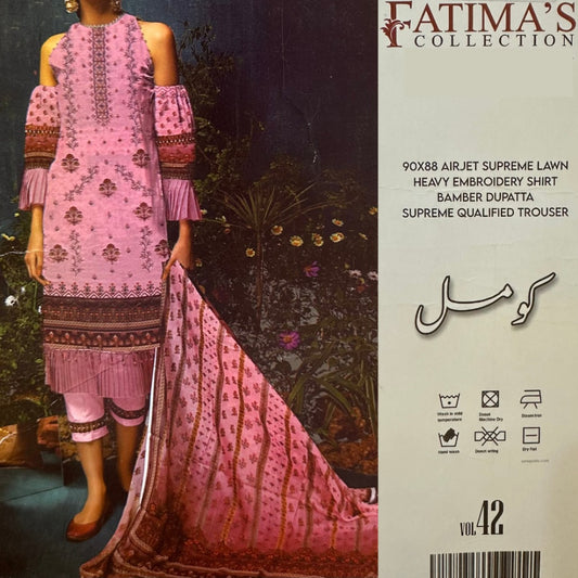 Fatima Collection Lawn Heavy Embroidered (1299-009)