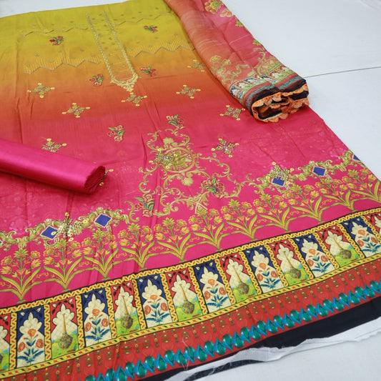 Lawn Sequence Embroidered Shirt & Dupatta (1306-003)