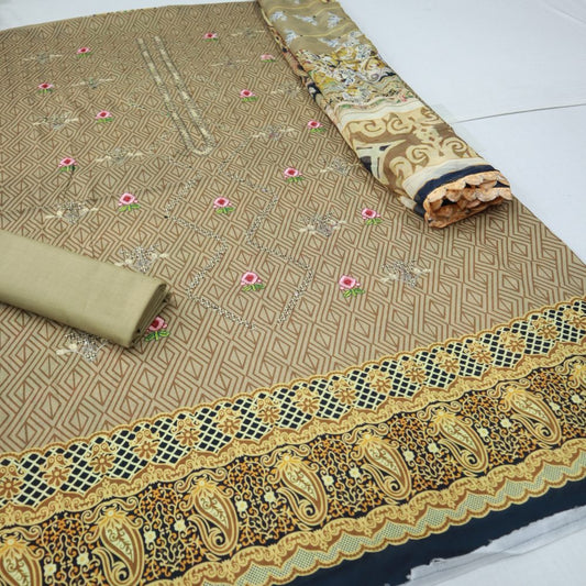 Lawn Sequence Embroidered Shirt & Dupatta (1306-007)
