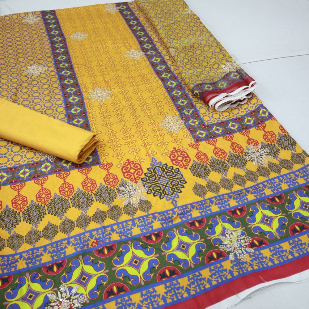 Lawn Sequence Embroidered Shirt & Dupatta (1306-008)