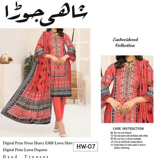 Lawn Neckline Embroidered (1333-007) Shahi Jora