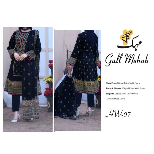 Digital Lawn Suit (1334-003) Gull Mehak