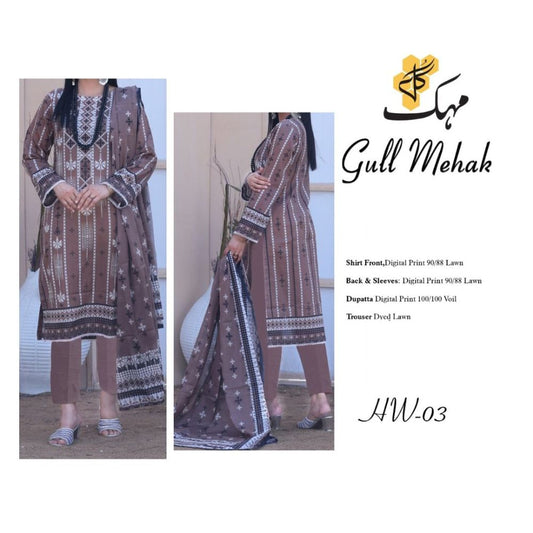 Digital Lawn Suit (1334-007) Gull Mehak