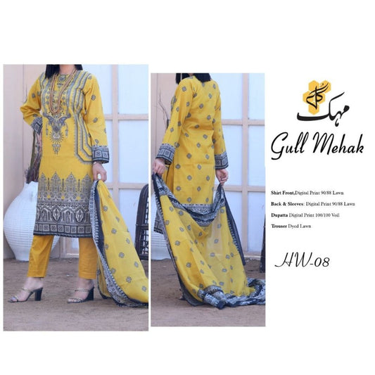 Digital Lawn Suit (1334-008) Gull Mehak