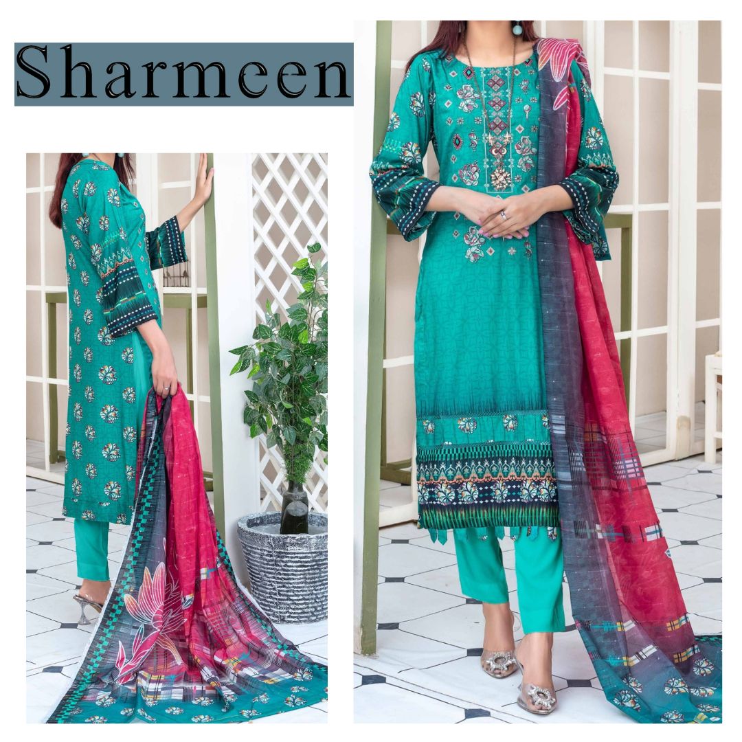 Staple Linen Embroidered Suit (1397-002) Fatima's Collection