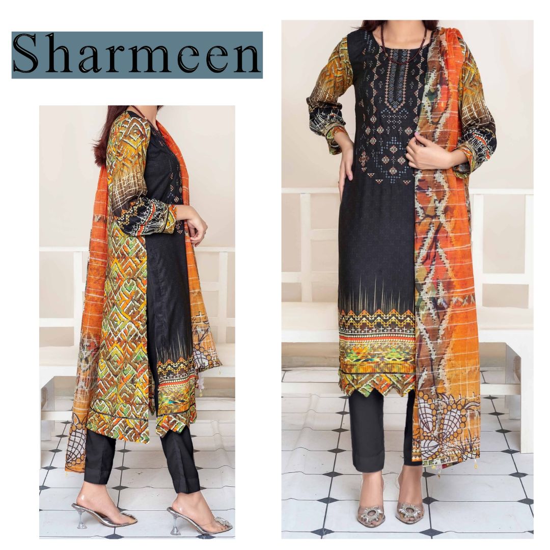 Staple Linen Embroidered Suit (1397-004) Fatima's Collection