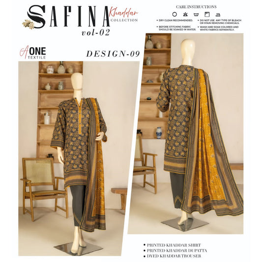 Digital Khaddar 3 Piece (1410-001) Safina