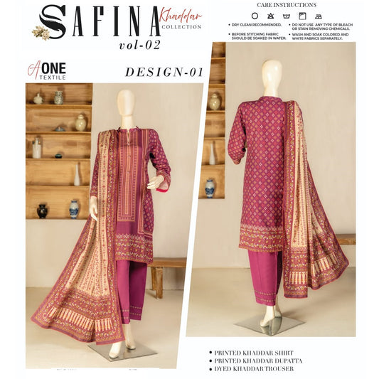 Digital Khaddar 3 Piece (1410-009) Safina