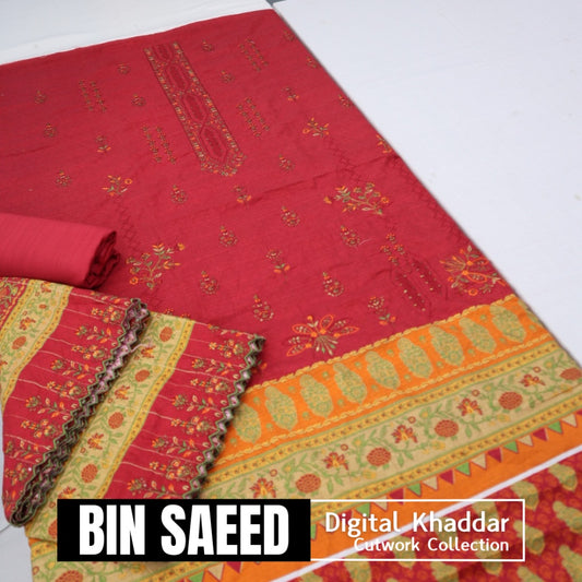 Khaddar Embroidery Cutwork (1437-001) Bin Saeed