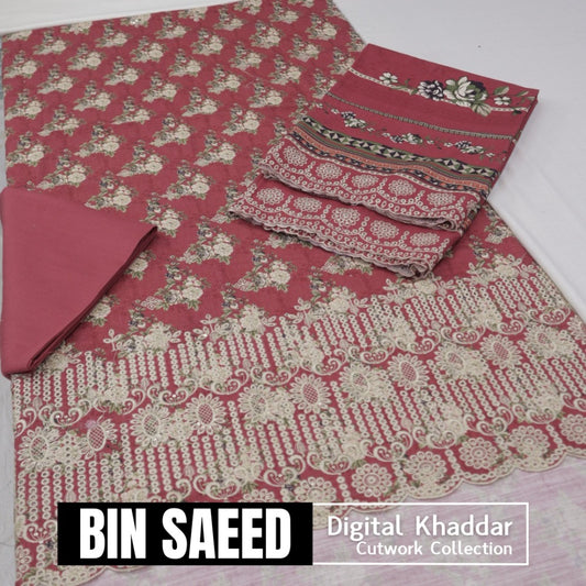 Bin Saeed Cut-Work Digital Khaddar (1437-011)