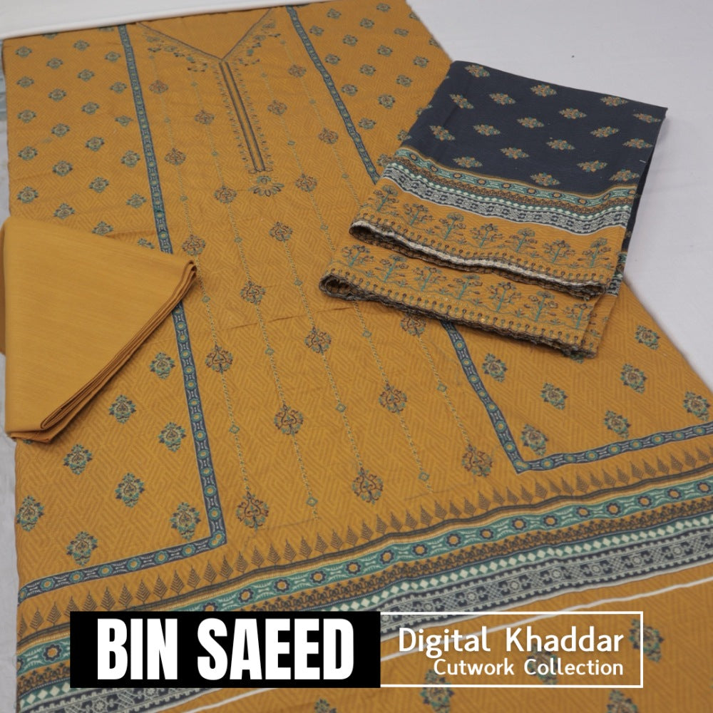 Bin Saeed Cut-Work Digital Khaddar (1437-013)