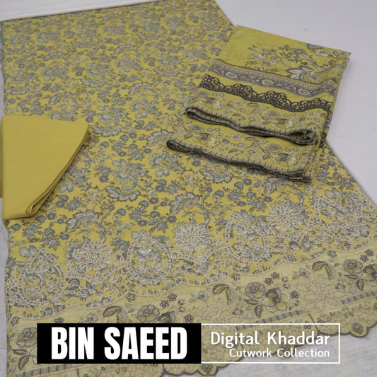 Bin Saeed Cut-Work Digital Khaddar (1437-015)