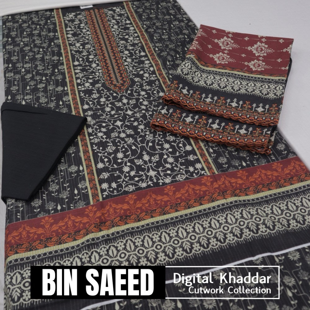 Bin Saeed Cut-Work Digital Khaddar (1437-016)