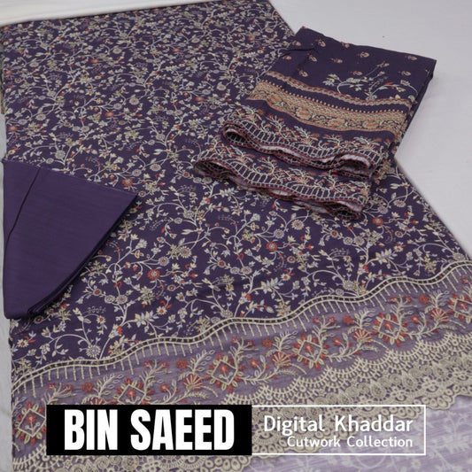 Bin Saeed Cut-Work Digital Khaddar (1437-018)