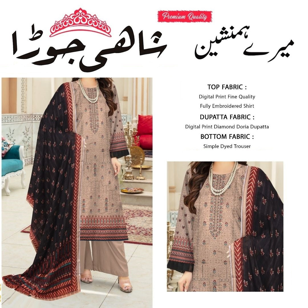 Shahi Jora Lawn Embroidered 3 Pc (1466-003)