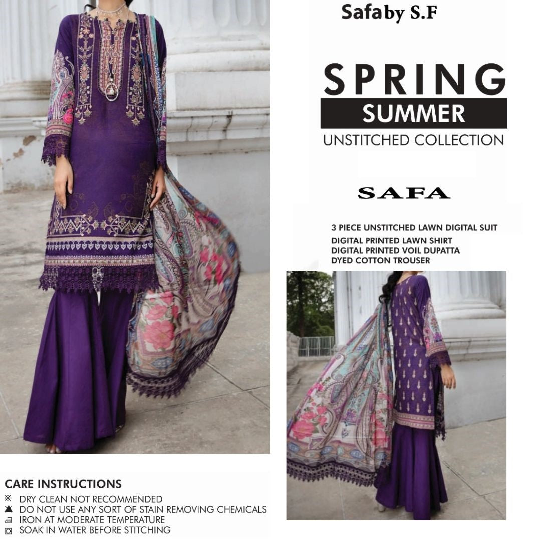 SAFA Unstitched Lawn Collection (1474-006)