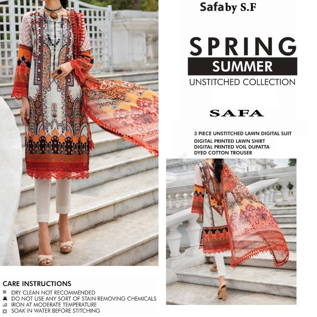 SAFA Unstitched Lawn Collection (1474-008)