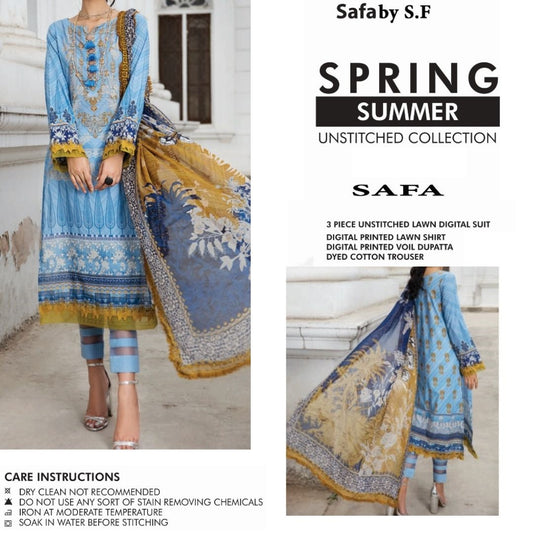 SAFA Unstitched Lawn Collection (1474-009)