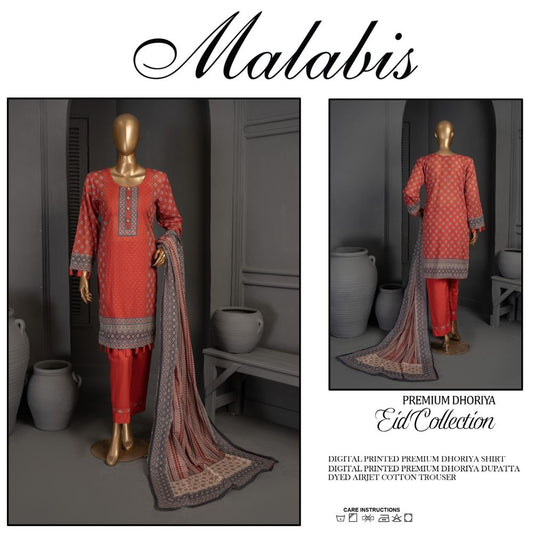 Malabis Dhoriya Lawn 3 Piece (1476-003)