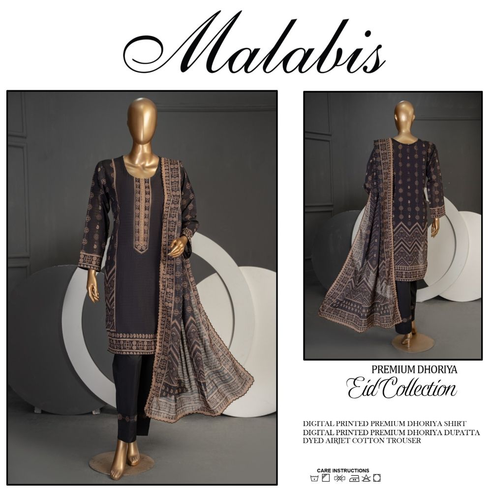 Malabis Dhoriya Lawn 3 Piece (1476-006)