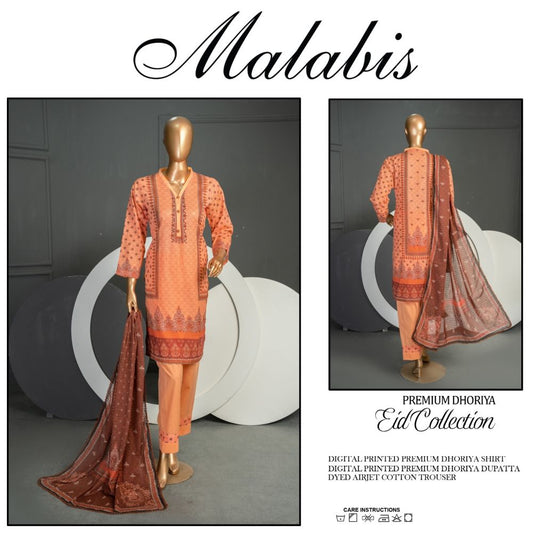 Malabis Dhoriya Lawn 3 Piece (1476-010)