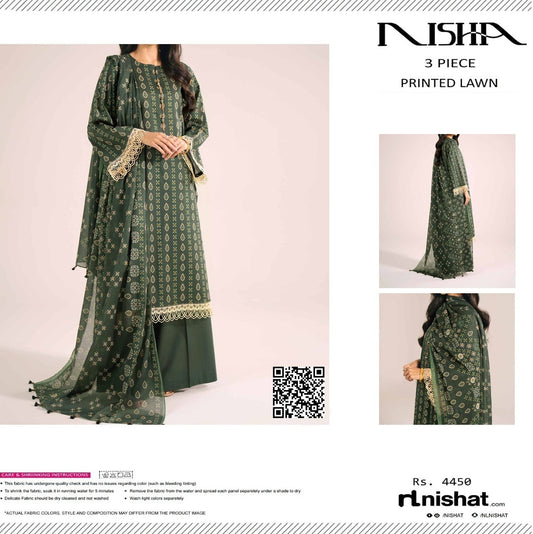 Nisha Printed Lawn 3 Piece (1539-002)