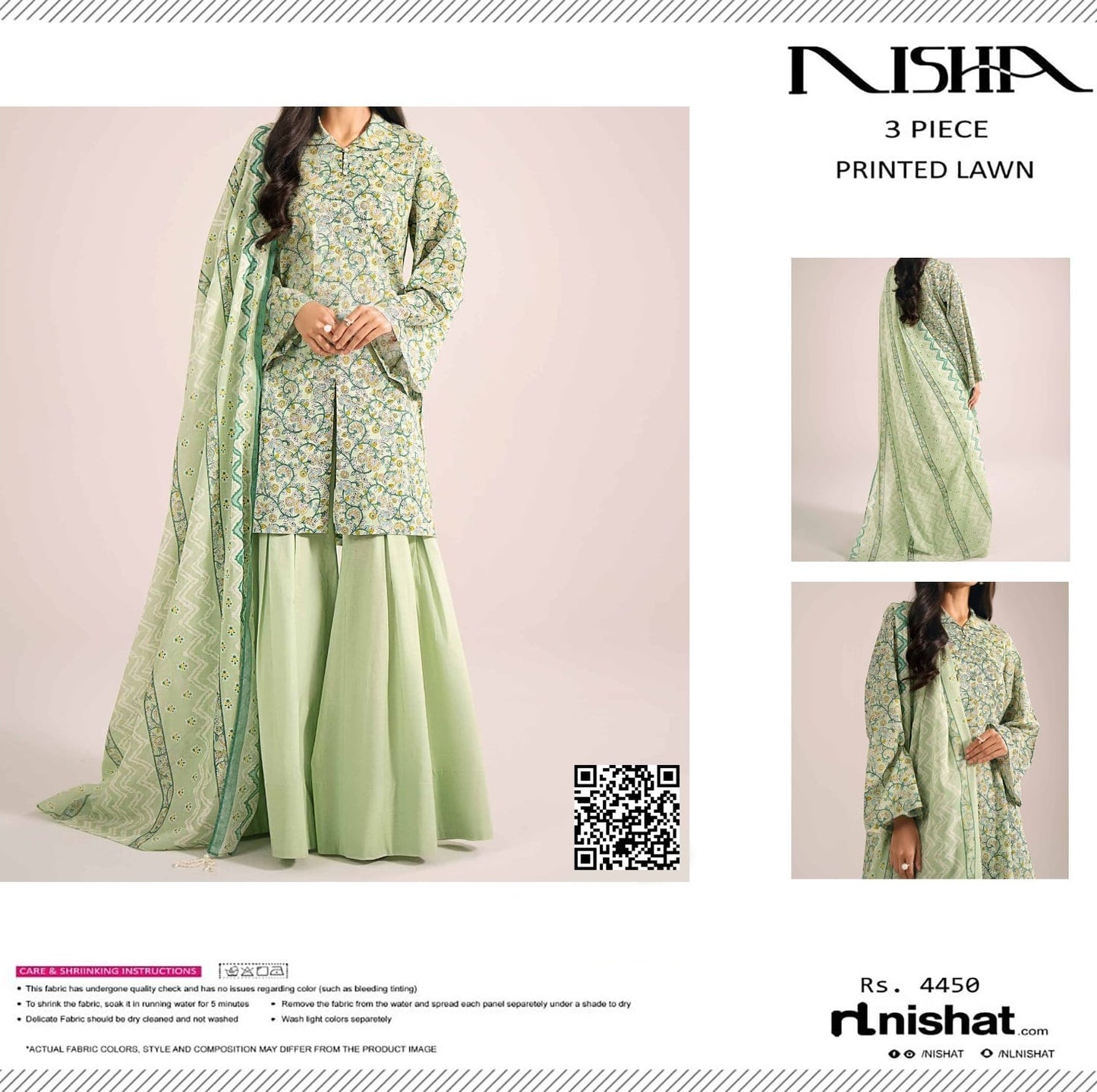 Nisha Printed Lawn 3 Piece (1539-003)