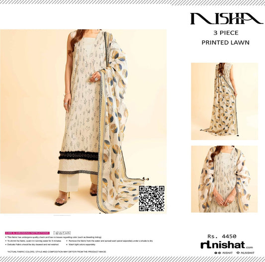 Nisha Printed Lawn 3 Piece (1539-005)