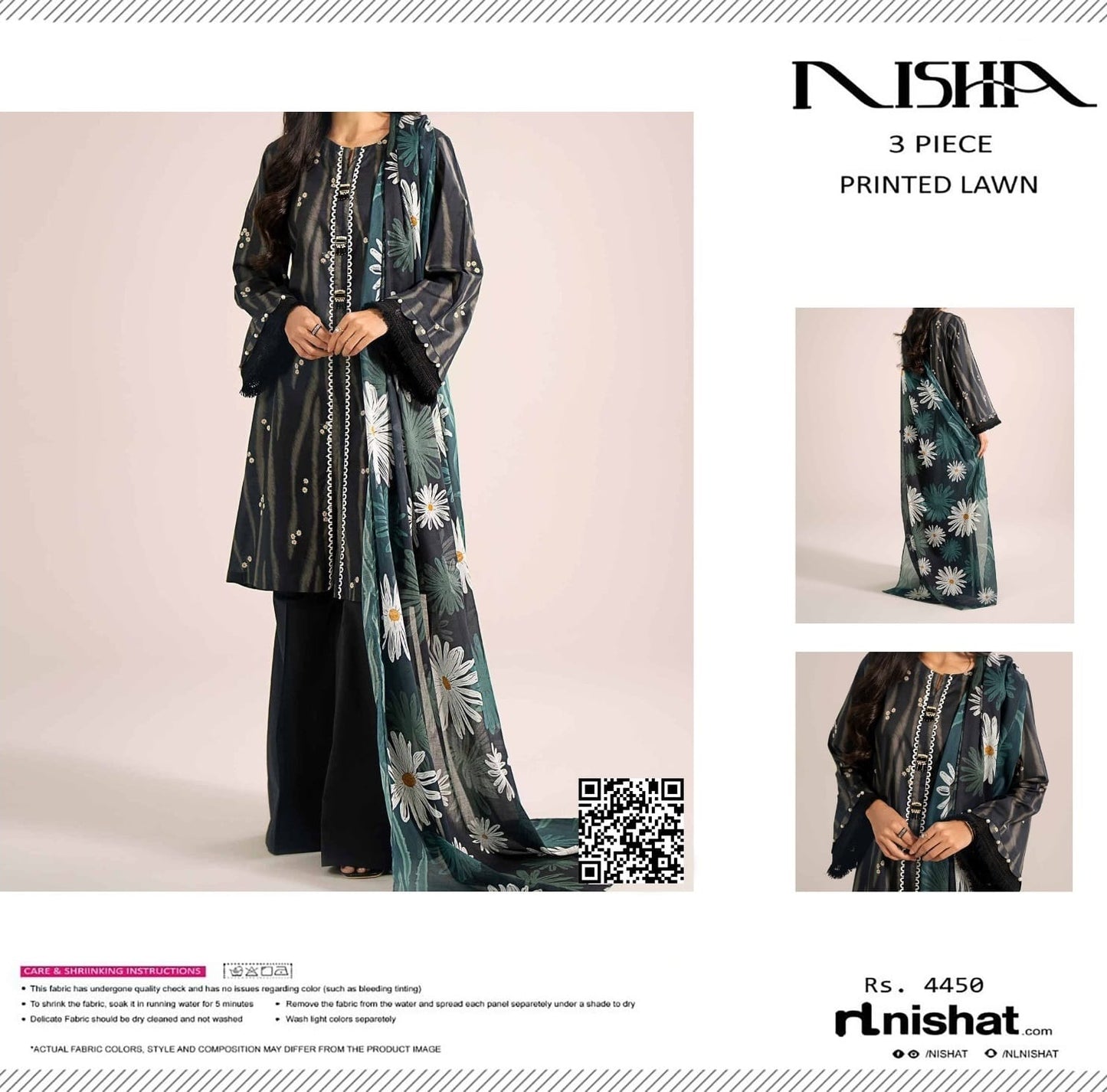 Nisha Printed Lawn 3 Piece (1539-008)