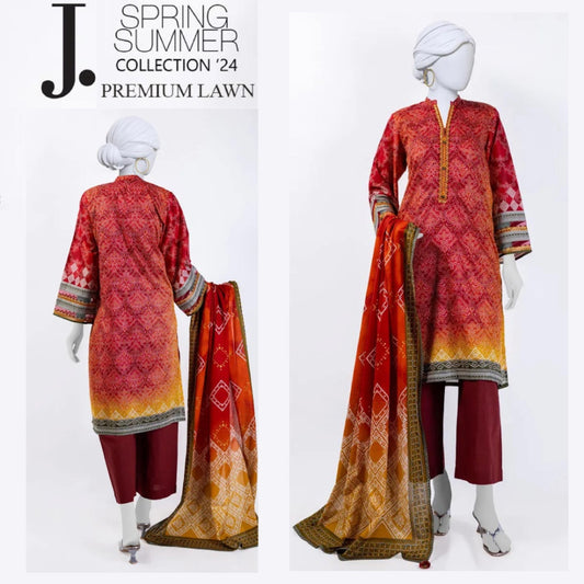 J. Embroidered Patch Lawn Suit (1540-005)