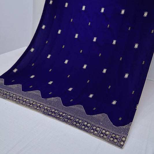 Velvet Heavy Embroidered Shawl (1566-009)