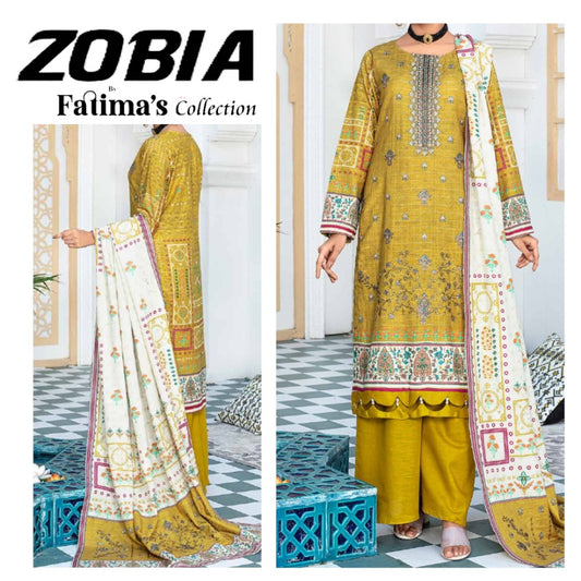 Zobia Emb Fancy Khaddar & Pallu Shawl (1578-001)