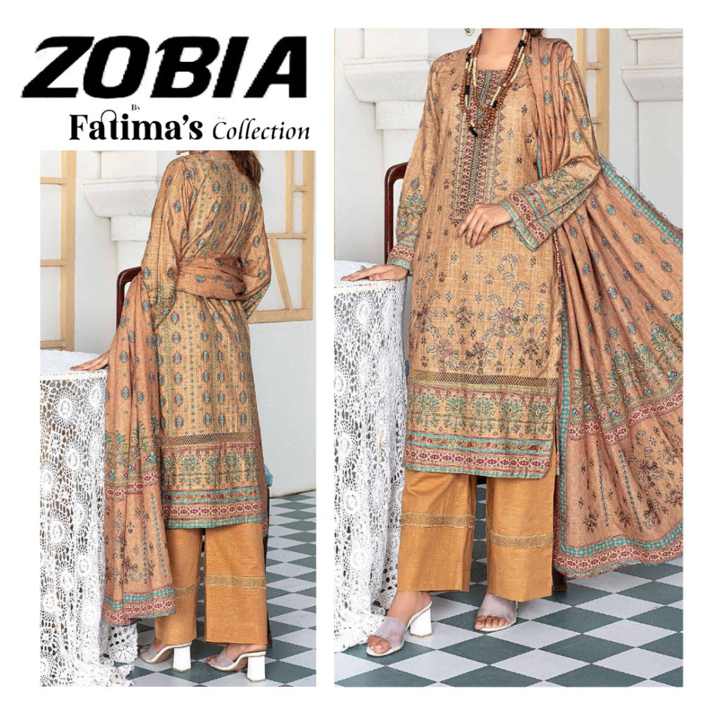 Zobia Emb Fancy Khaddar & Pallu Shawl (1578-003)