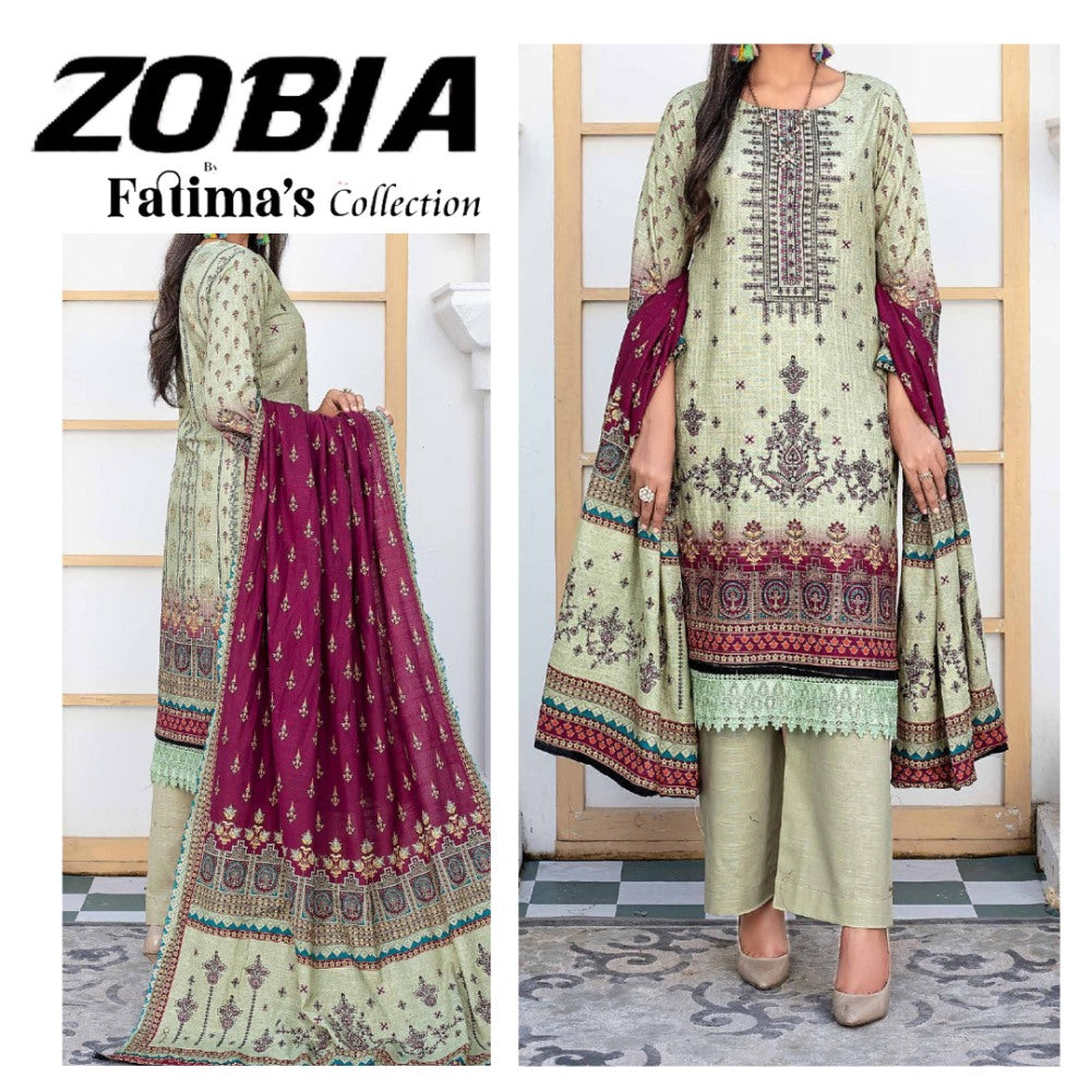 Zobia Emb Fancy Khaddar & Pallu Shawl (1578-006)