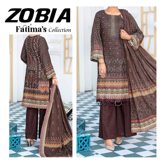 Zobia Emb Fancy Khaddar & Pallu Shawl (1578-007)