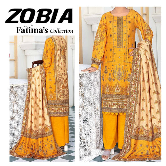 Zobia Emb Fancy Khaddar & Pallu Shawl (1578-008)