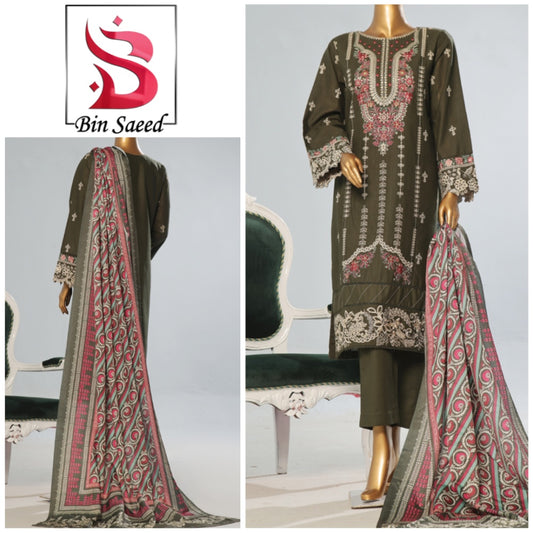Bin Saeed Embroidered Khaddar Stitch (1586-001)