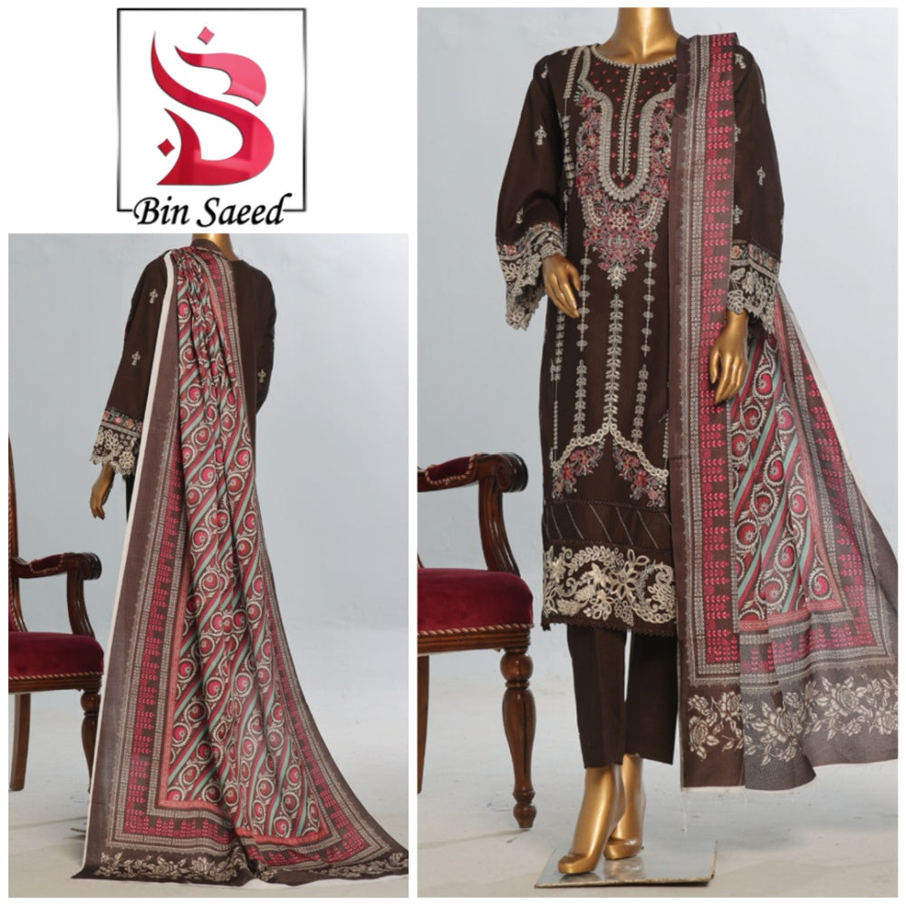 Bin Saeed Embroidered Khaddar Stitch (1586-008)