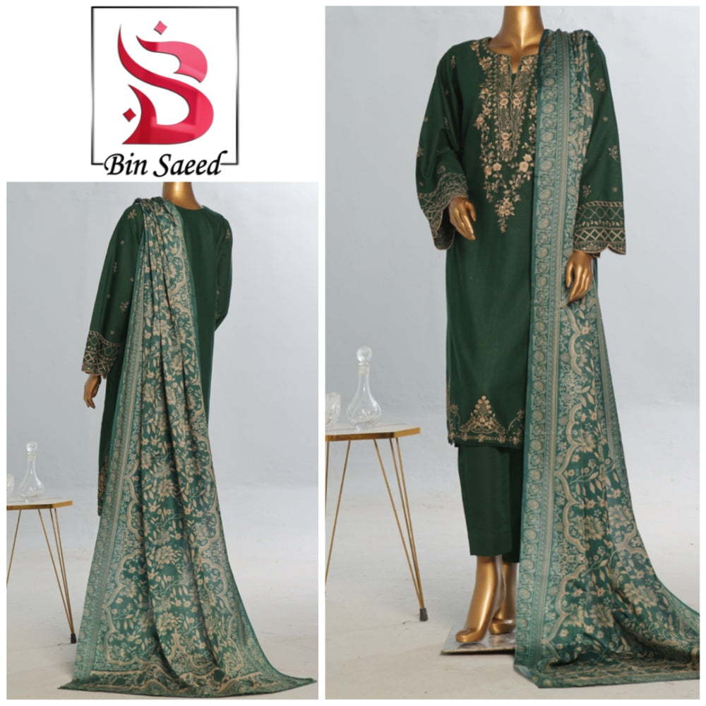 Bin Saeed Embroidered Khaddar Stitch (1586-009)