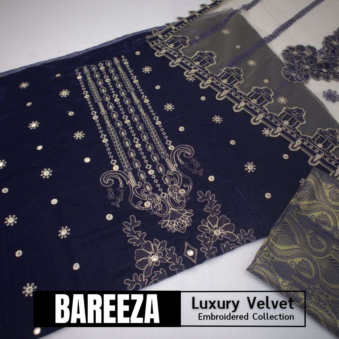 Bareeza Velvet Luxury Embroidered D # (1594-001)