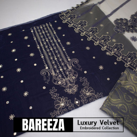Bareeza Velvet Luxury Embroidered D # (1594-001)