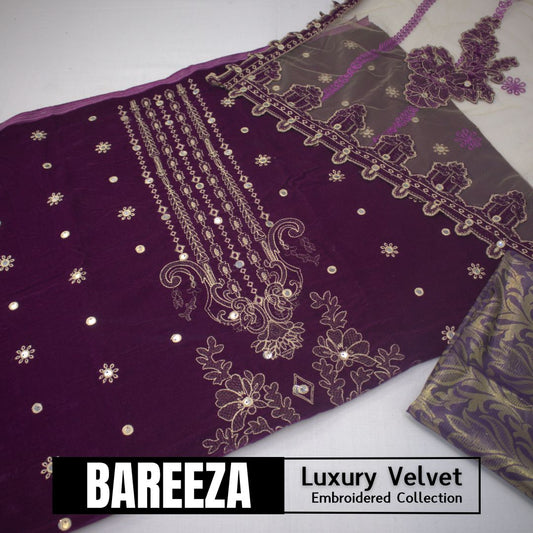 Bareeza Velvet Luxury Embroidered D # (1594-002)