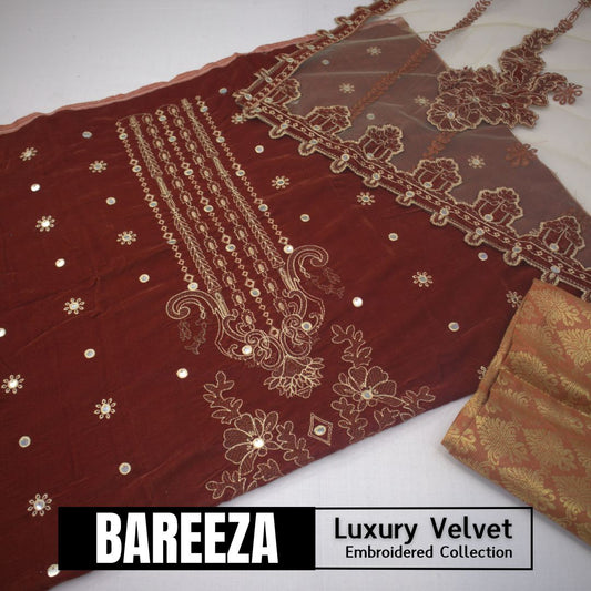 Bareeza Velvet Luxury Embroidered D # (1594-003)