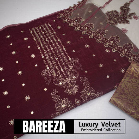 Bareeza Velvet Luxury Embroidered D # (1594-004)
