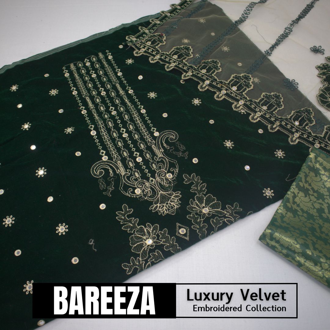 Bareeza Velvet Luxury Embroidered D # (1594-005)