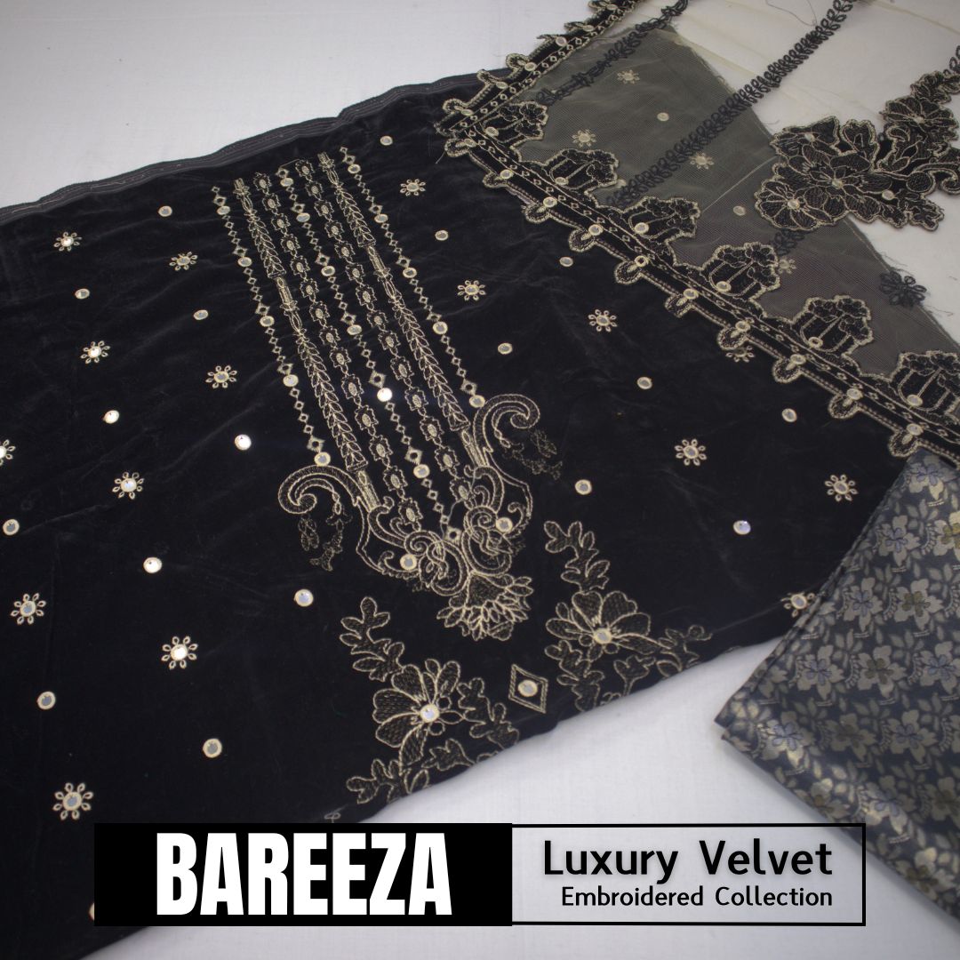 Bareeza Velvet Luxury Embroidered D # (1594-006)