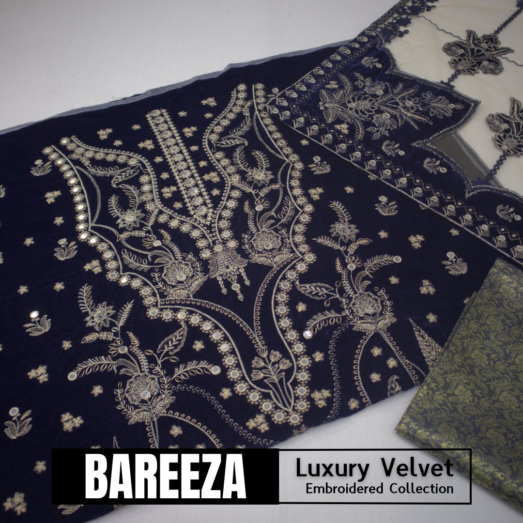 Bareeza Velvet Luxury Embroidered D # (1595-003)