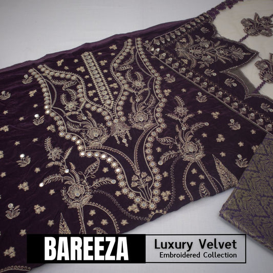 Bareeza Velvet Luxury Embroidered D # (1595-004)