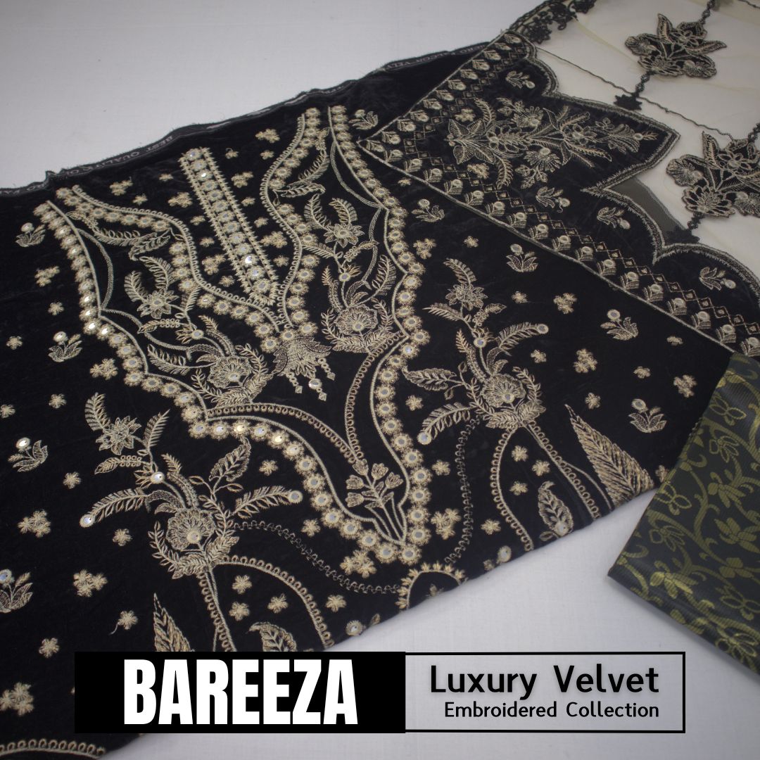 Bareeza Velvet Luxury Embroidered D # (1595-005)